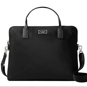 kate Spade Black Classic Nylon Daveney Laptop Bag